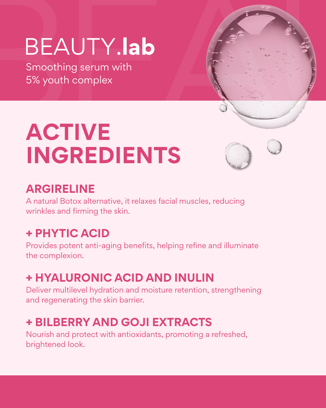 BEAUTY.lab smoothing serum with anti-aging complex 5%