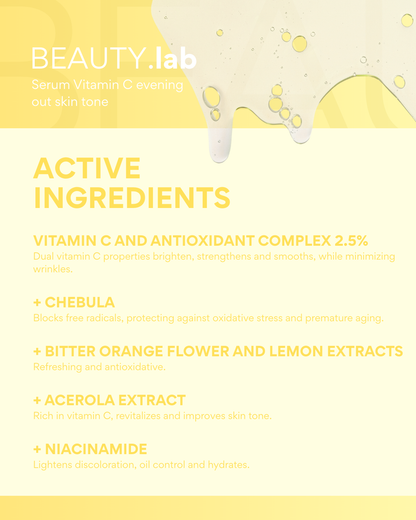 BEAUTY.lab serum vitamin C evening out skin tone