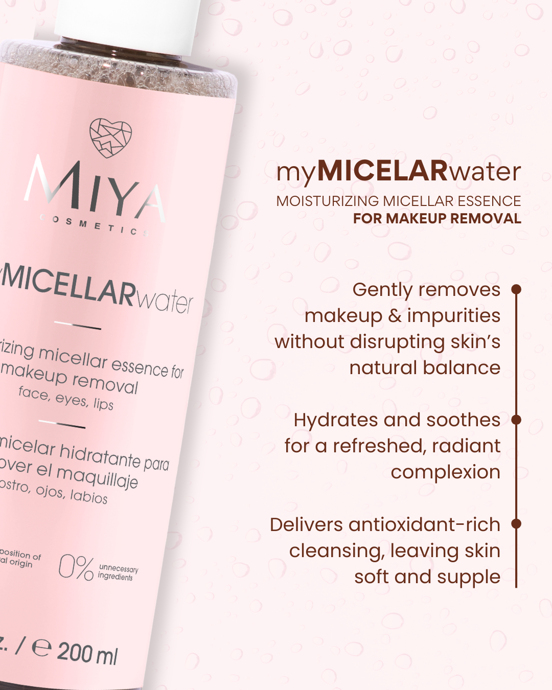 myMICELARwater moisturizing micellar essence for makeup removal