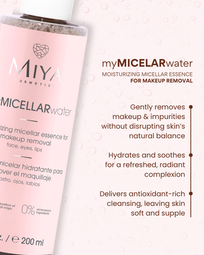 myMICELARwater moisturizing micellar essence for makeup removal