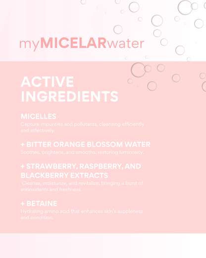 myMICELARwater moisturizing micellar essence for makeup removal