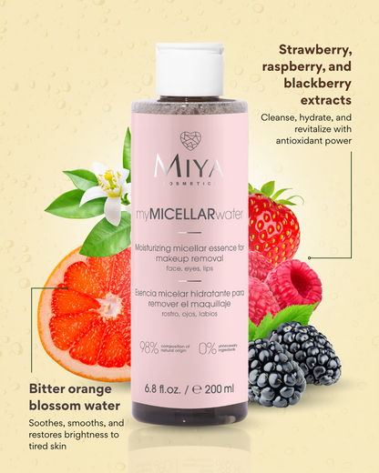 myMICELARwater moisturizing micellar essence for makeup removal