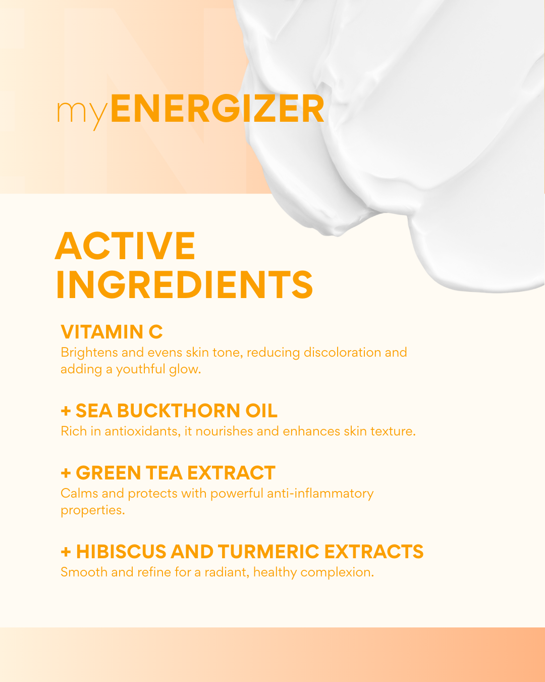 myENERGIZER cream with vit. C reducing signs of fatigue