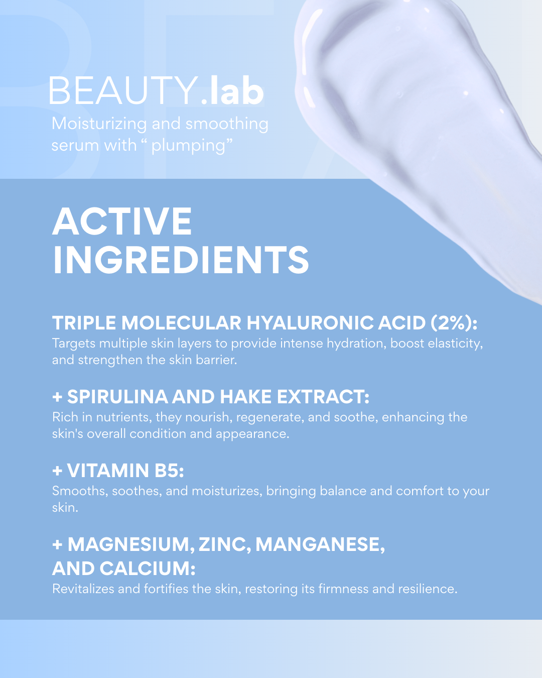 BEAUTY.lab moisturizing and smoothing serum with plumping effect