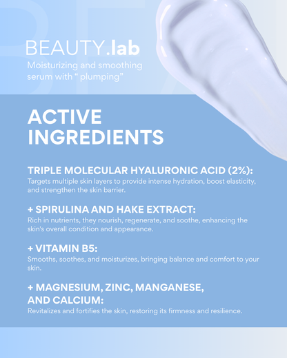BEAUTY.lab moisturizing and smoothing serum with plumping effect
